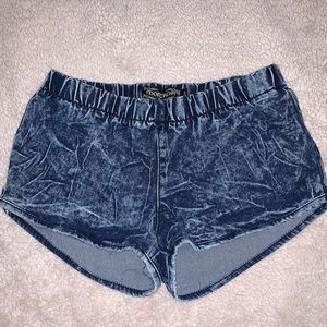 Stretchy Faux Denim Shorts